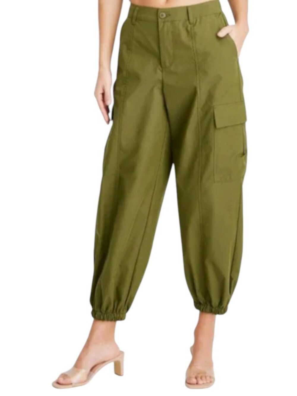 FUTURE COLLECTIVE HIGH RISE CARGO PANT GREEN STREETWEAR FESTIVAL FIERCE CHIC XS - Picture 3 of 6